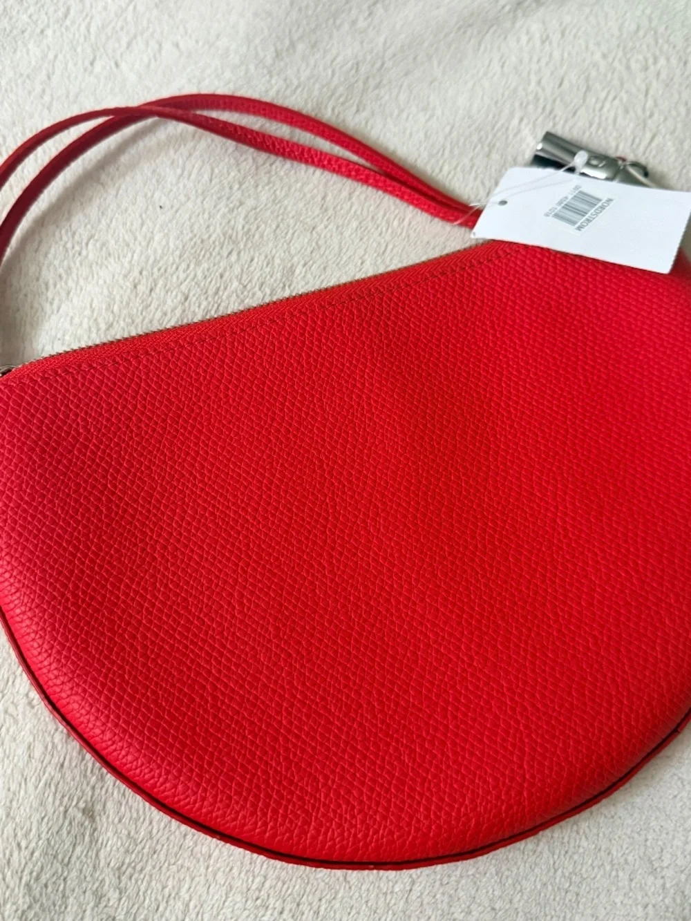 Longchamp Le Roseau Leather Wristlet Clutch bag in Red Vermilion New